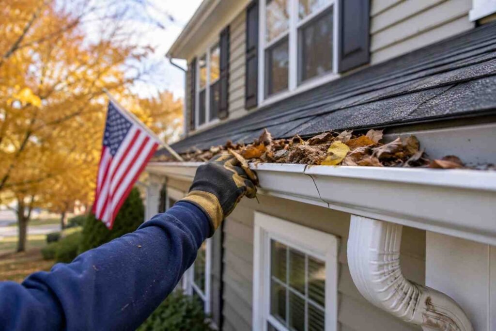 Clear and Reinforce Gutters and Downspouts